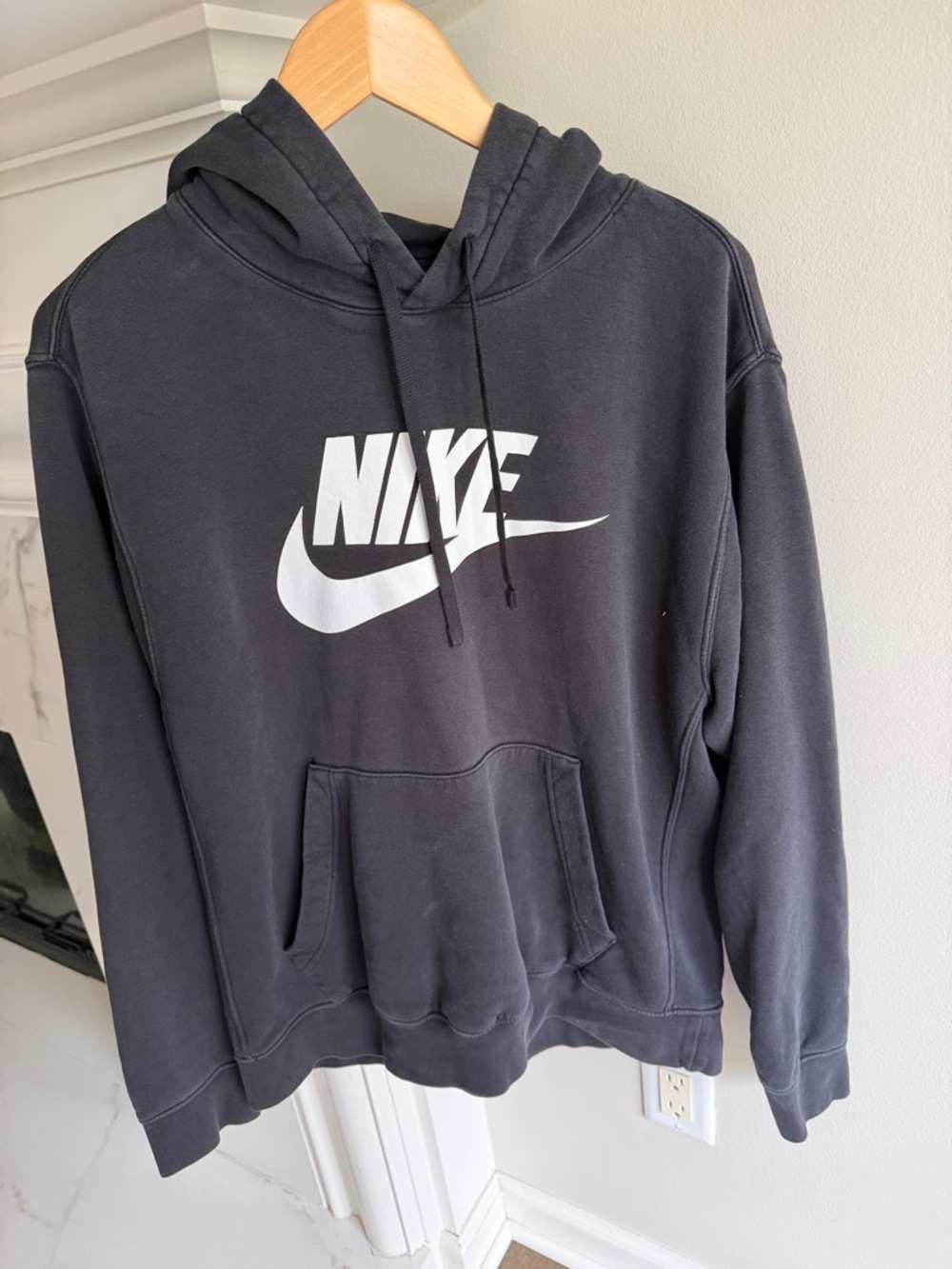 Nike Black Zip-Up Hoodie with White Swoosh